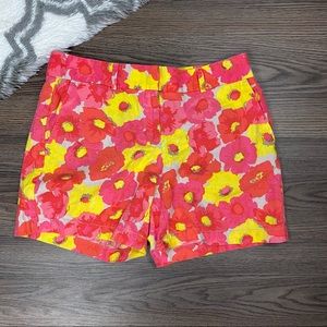 Loft Floral Linen Blend Shorts Size 6
